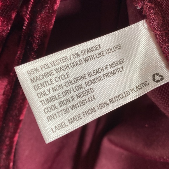 Xhilaration Merlot velour bodysuit layering concert club date night medium - Picture 6 of 6